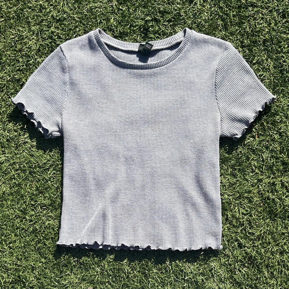 Wild Fable Light Gray Ribbed Tee